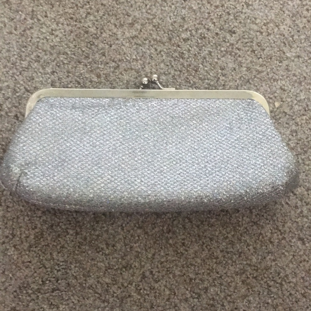 Sparkly silver clutch